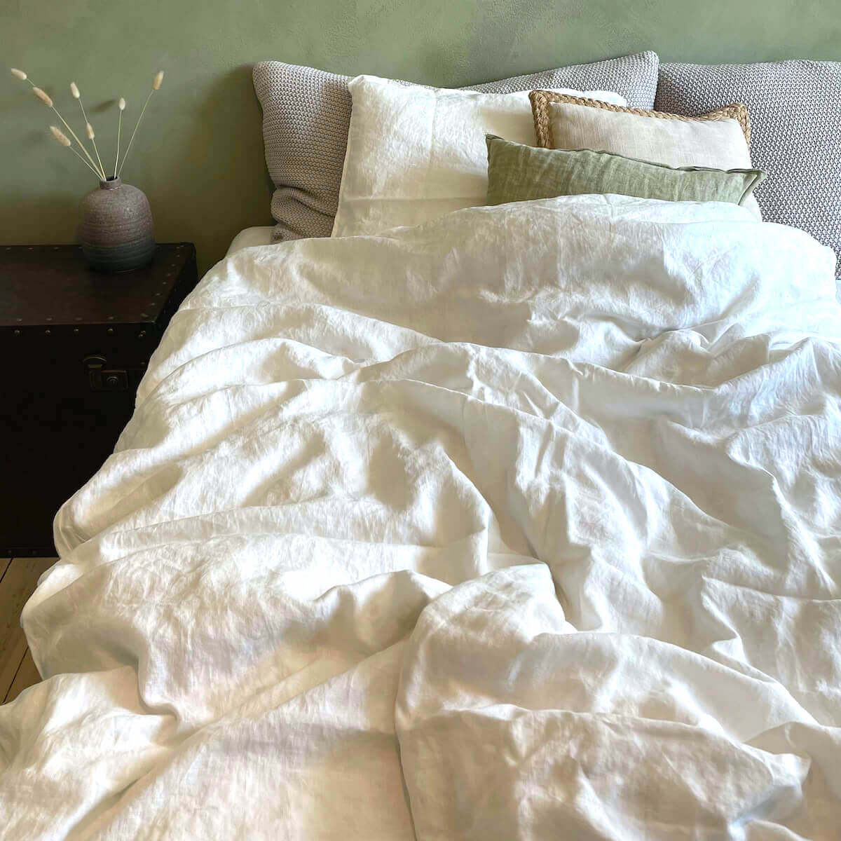 Massage Vi ses hjælp Hvidt hør sengetøj | 100% hørstof | Lækker & blød kvalitet